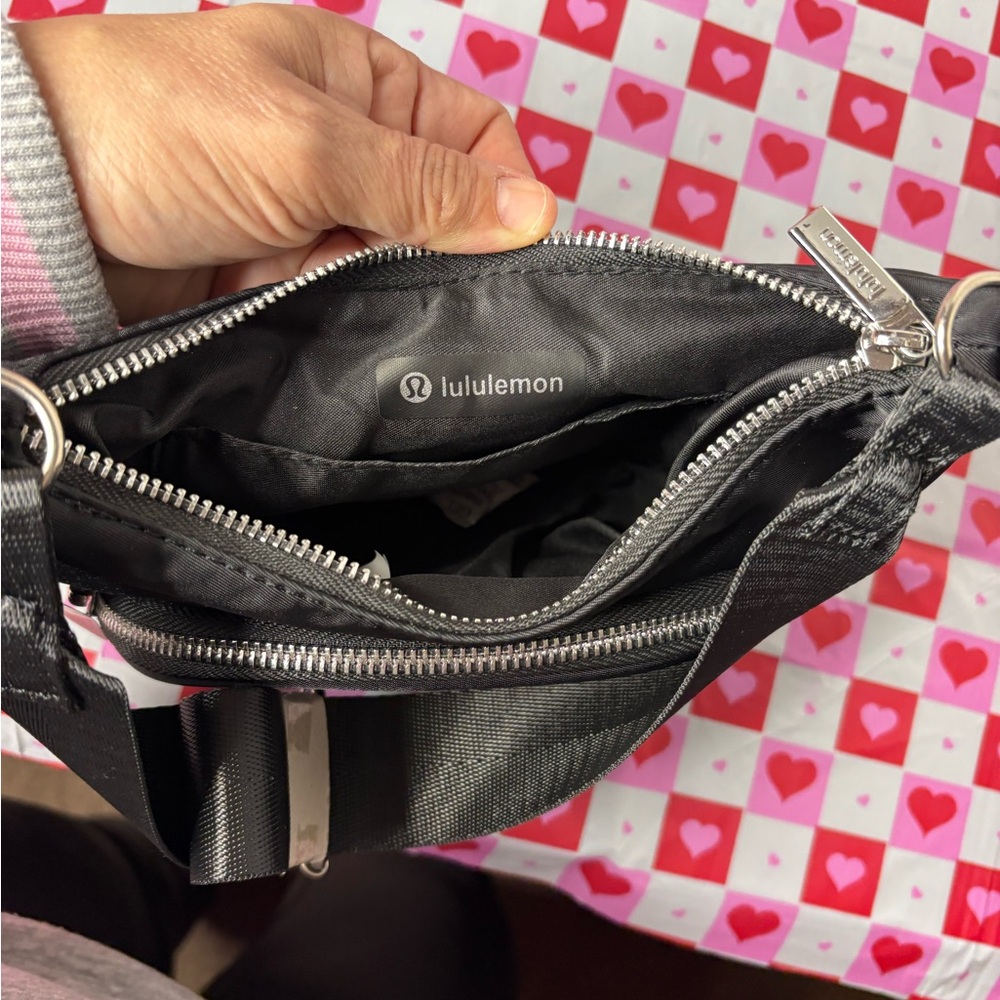 Lululemon Black Crossbody Bag with Silver Accents - Picture 4 of 5